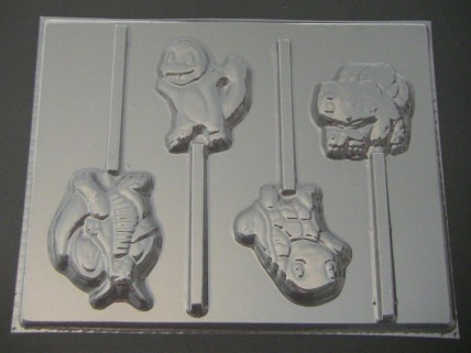 292sp Pokerman Friends Chocolate Candy Lollipop Mold